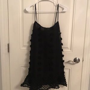 Black Mini Dress with Ruffle Details